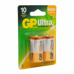 Батарейки КОМПЛЕКТ 2 шт., GP Ultra G-Tech, С (LR14, 14А), алкалиновые, блистер, 14AU-2CR2 - фото 14