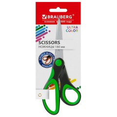 Ножницы BRAUBERG "ULTRA COLOR", 180 мм, эргономичные прорезиненные ручки, ассорти, 274313 - фото 4