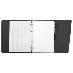 Тетрадь на кольцах А5, 180х220 мм, 120 л., под кожу, клапан, разделители, BRAUBERG SMART, черный, 405249 - фото 6