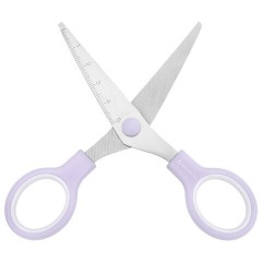 Ножницы BRAUBERG KIDS 130 мм, ручки лавандовые, закругленные лезвия с линейкой, 274061 - фото 6