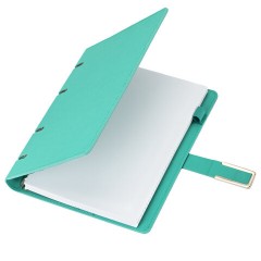 Тетрадь на кольцах А5, 180х220 мм, 120 л., под кожу soft-touch, застежка, BRAUBERG SHADE, морской, 405248 - фото 2