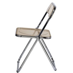 Стул складной прозрачный янтарный BRABIX "Glam CF-020", хромированный каркас, пластик, 533246 - фото 6