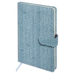 Еженедельник датированный 2026 А5 145х215 мм, BRAUBERG "Augustus", под кожу, голубой, 117165