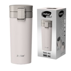 Термокружка 380 мл JOYLUX (ДЖОЙЛЮКС) CLASSIC, нержавеющая сталь SUS304, белый матовый, 700271