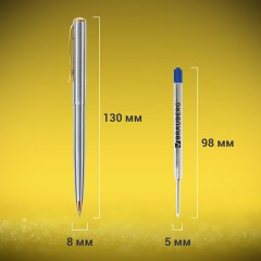 Ручка подарочная шариковая BRAUBERG Maestro, СИНЯЯ, корпус серебристый с золотистым, линия письма 0,5 мм, 143468 Ручка подарочная шариковая BRAUBERG Maestro, СИНЯЯ, корпус серебристый с золотистым, линия письма 0,5 мм, 143468 - фото 14