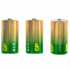 Батарейки КОМПЛЕКТ 2 шт., GP Ultra G-Tech, С (LR14, 14А), алкалиновые, блистер, 14AU-2CR2 - фото 4
