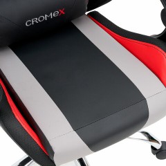 Кресло компьютерное CROMEX (КРОМЕКС) "Quantum GM-155 RGB", подсветка, две подушки, экокожа, черное/красное/серое, 532955 - фото 12