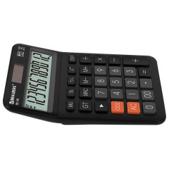 Калькулятор настольный BRAUBERG DC-118-BK (175х126 мм), 12 разрядов, двойное питание, черный, 272962 - фото 5