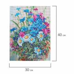 Картина стразами (алмазная мозаика) 30х40 см, ОСТРОВ СОКРОВИЩ "Васильки и ромашки", без подрамника, 662573 Картина стразами (алмазная мозаика) 30х40 см, ОСТРОВ СОКРОВИЩ "Васильки и ромашки", без подрамника, 662573 - фото 7