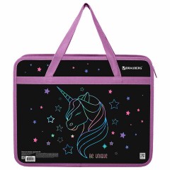 Папка на молнии с ручками BRAUBERG А4, 1 отделение, пластик, 80 мм, "Radiant unicorn", 273369 Папка на молнии с ручками BRAUBERG А4, 1 отделение, пластик, 80 мм, "Radiant unicorn", 273369 - фото 2