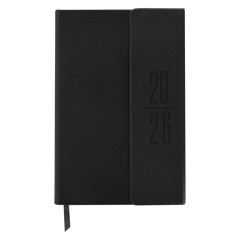 Ежедневник датированный 2026, А5, 138x213 мм, BRAUBERG "Towny", под кожу, клапан, черный, 117039 - фото 3