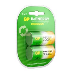 Батарейки аккумуляторные GP ReEnergy Ni-Mh КОМПЛЕКТ 2 шт., С (HR14), 3000 mAh, 300CHCRGY-2CRCB2 - фото 2