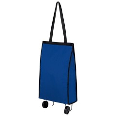 Сумка хозяйственная на колесах складная 50x32x15 см, 24 л, до 15 кг, Оксфорд 600D, синяя, ЛЮБАША, 701402
