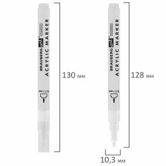 Маркеры акриловые для рисования и хобби, 2 цвета ЧЕРНЫЙ/БЕЛЫЙ, линия 0,7-1 мм, BRAUBERG ART, 152527 - фото 8