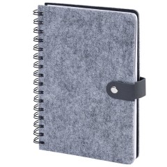 Ежедневник недатированный, А5, 135х210 мм, BRAUBERG "Felt", на гребне, войлок, застежка на кнопке, 160 л., серый, 117133 - фото 2
