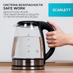 Чайник SCARLETT SC-EK27G88, 1,8 л, 1800 Вт, закрытый нагревательный элемент, стекло, черный - фото 11