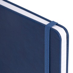 Блокнот А5 135x212 мм BRAUBERG "Edge", под кожу, резинка, держатель, 80 л., клетка, синий, 117149 - фото 4