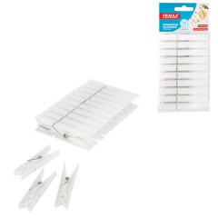 Прищепки бельевые 7,8 см, КОМПЛЕКТ 10 штук, пластик, белые, PRIMILA (ПРИМИЛА) ORIGINAL, 700512