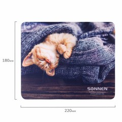 Коврик для мыши SONNEN "KITTEN", резина + ткань, 220х180х3 мм, 513313 Коврик для мыши SONNEN "KITTEN", резина + ткань, 220х180х3 мм, 513313 - фото 3