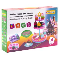 Тесто-пластилин для лепки BAMBOX (БАМБОКС), НАБОР "Магазин сладостей" с формочками и посудой, 107253 - фото 12
