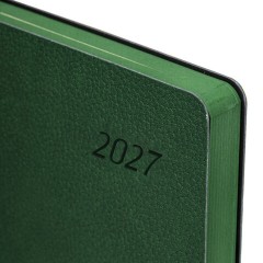 Ежедневник датированный 2027, А5, 138x213 мм, BRAUBERG "Stylish", под кожу, гибкий, темно-зелёный, 117972 - фото 3