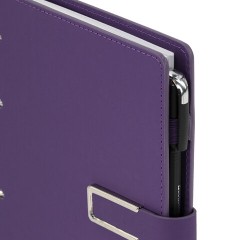Тетрадь на кольцах А5, 180х220 мм, 120 л., под кожу soft-touch, застежка, BRAUBERG SHADE, фиолетовый, 405247 - фото 2