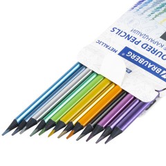 Карандаши цветные BRAUBERG METALLIC, 12 цветов металлик, трехгранные, грифель 3 мм, черное дерево, 181853 Карандаши цветные BRAUBERG METALLIC, 12 цветов металлик, трехгранные, грифель 3 мм, черное дерево, 181853 - фото 4