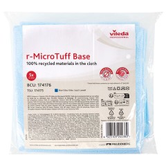Салфетки VILEDA PROFESSIONAL "МикроТафф Бейс" КОМПЛЕКТ 5 шт., микрофибра, синий, 36х36 см, 174176 - фото 10