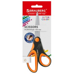 Ножницы BRAUBERG "ULTRA COLOR", 180 мм, эргономичные прорезиненные ручки, ассорти, 274313 - фото 2