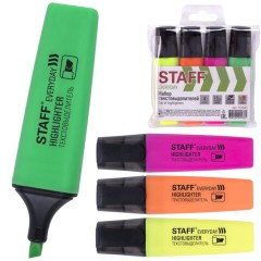 Набор текстовыделителей STAFF "EVERYDAY" HL-638, 4 шт., АССОРТИ, линия 1-5 мм, 151643
