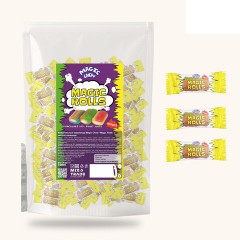Мармелад жевательный MAGIC CHEW "Magic Rolls", фруктовое ассорти с кислой начинкой, 500 г, УТ-00002800