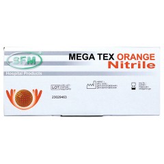 Перчатки нитриловые сверхпрочные с текстурой SFM MEGA TEX ORANGE, Германия, 25 пар (50 штук), размер M (средний), 4036534913208 - фото 6