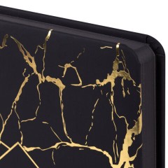 Ежедневник датированный 2026 А5 138x213 мм, BRAUBERG "Goldy", под кожу, цветной срез, черный, 117470 - фото 3