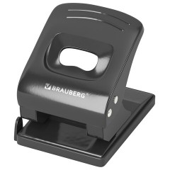 Дырокол металлический BRAUBERG "Office style", до 40 листов, черный, 273955