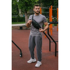 Сумка на пояс HEIKKI RACE (ХЕЙКИ), светоотражающая полоса, черная, 37х14х5 см, 273906 - фото 7