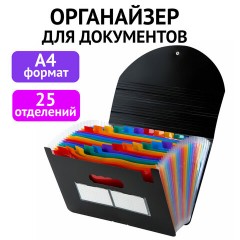Папка-органайзер для бумаг и документов на резинке, 25 отделений, BRAUBERG DOCS, А4, черная, 271151 Папка-органайзер для бумаг и документов на резинке, 25 отделений, BRAUBERG DOCS, А4, черная, 271151 - фото 9