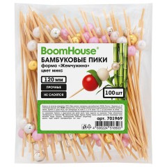 Шпажки-пики для канапе бамбуковые форма "Жемчужина" цвет микс 12 см, 100 шт., BOOMHOUSE (БУМХАУС), 701969 - фото 5