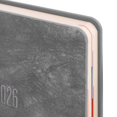 Ежедневник датированный 2026 B6 125х173 мм, GALANT "Vivid", под кожу, серый, 117410 - фото 4