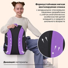 Рюкзак BRAUBERG OPTIMA, 2 отделения, с брелоком, "Сияющий единорог", 36х27х18 см, 273157 - фото 13