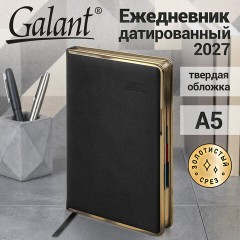 Ежедневник датированный 2027, А5, 148х218 мм, GALANT "Infinity Gold", под кожу, черный, 118066 - фото 15