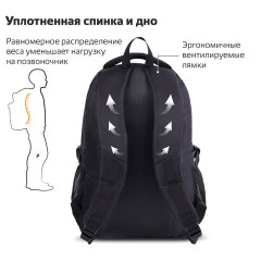Рюкзак BRAUBERG HIGH SCHOOL универсальный, 3 отделения, "Легенда", черный/красный, 46х31х18 см, 271651 Рюкзак BRAUBERG HIGH SCHOOL универсальный, 3 отделения, "Легенда", черный/красный, 46х31х18 см, 271651 - фото 13