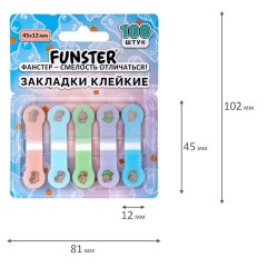Закладки клейкие Z-сложения FUNSTER (ФАНСТЕР) "Капибары", 45х12 мм, 100 шт. (5 цветов х 20 листов), в диспенсере, 116694 - фото 8
