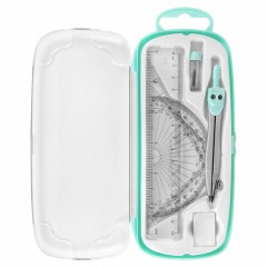 Готовальня BRAUBERG SCHOOL KIT, 8 предметов, циркуль 115 мм, чертежные принадлежности, мятный цвет, 210705 - фото 4
