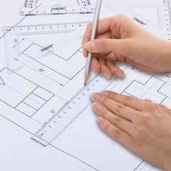 Набор чертежный ПИФАГОР (линейка 16 см, 2 треугольника, транспортир), прозрачный, европодвес, 210850 - фото 5
