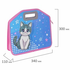 Папка-сумка ЮНЛАНДИЯ, 1 отделение, фетровые ручки, 34х30х11 см, Anime cat, 272204 Папка-сумка ЮНЛАНДИЯ, 1 отделение, фетровые ручки, 34х30х11 см, Anime cat, 272204 - фото 6