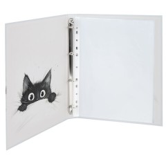 Папка-портфолио универсальная, 4 кольца, 20 файлов, 7БЦ матовая, BRAUBERG "Cat", 107557, 117557 - фото 3