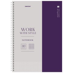 Тетрадь А4, 80 л., ОФИСМАГ, гребень, клетка, обложка картон, ОФИСНЫЙ СТИЛЬ, 405632