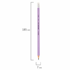 Карандаш чернографитный с ластиком STAFF EVERYDAY BLP-CLR, 1 шт., НВ, цвет корпуса ассорти, 182117 - фото 10