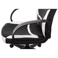 Кресло компьютерное BRABIX "Alpha GM-018", ткань/экокожа, черное/белое, 532640, GM-018_532640 Кресло компьютерное BRABIX "Alpha GM-018", ткань/экокожа, черное/белое, 532640, GM-018_532640 - фото 10