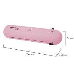 Ламинатор BRAUBERG ULTRA PM235P, РОЗОВЫЙ, формат A4, толщина пленки 60-150 мкм, скорость 30 см/мин, 532186 - фото 9